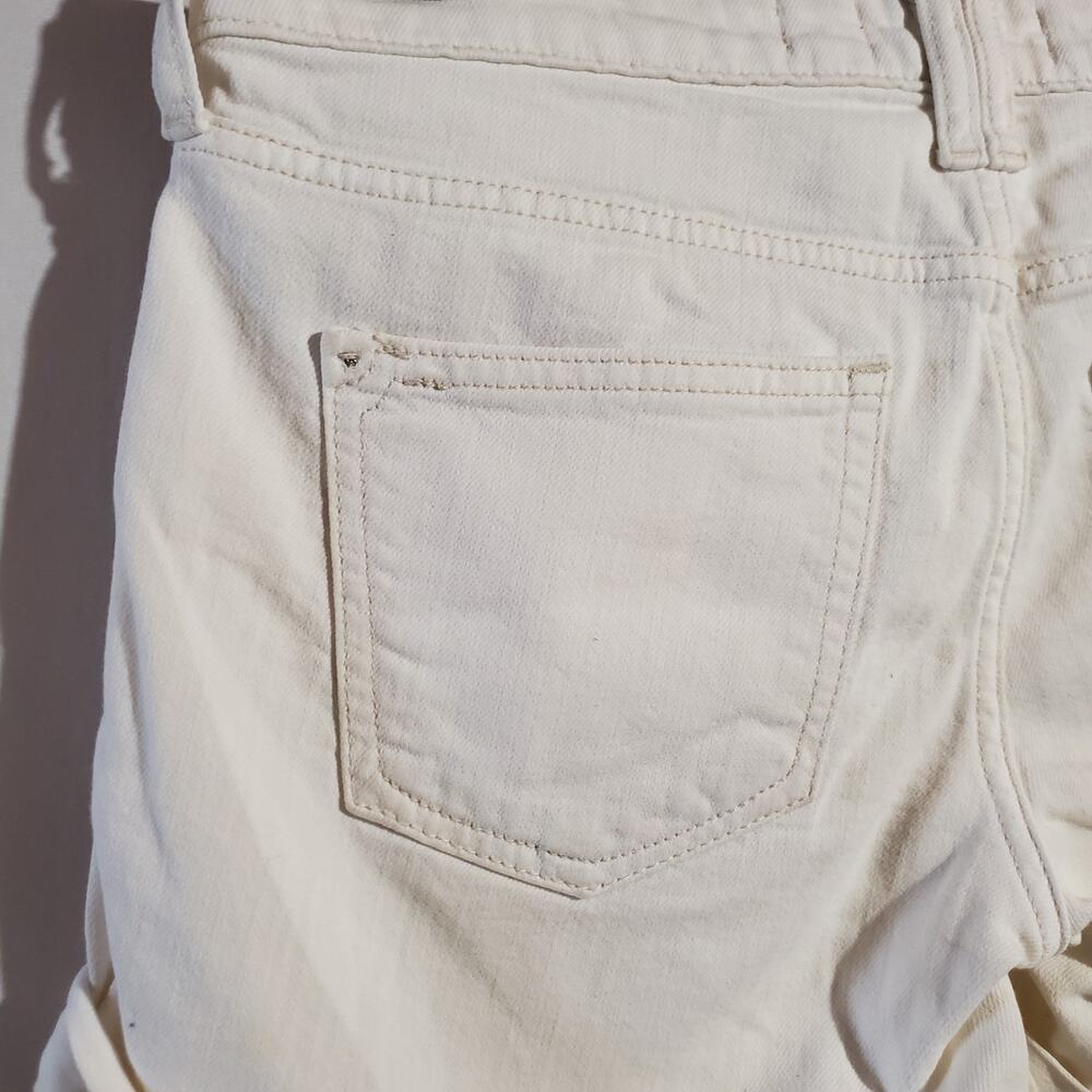 Pilcro and the Letterpress Anthropologie Stet Cuffed White Jean Shorts Womens 26 - Picture 5 of 12